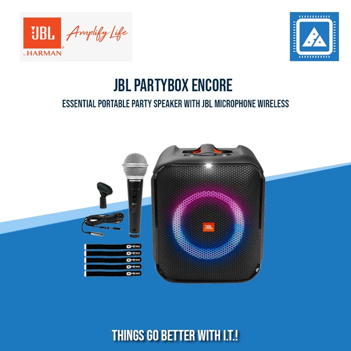 JBL PARTYBOX ENCORE PORTABLE BLUETOOTH SPEAKER W/ 2 WIRELESS MIC (BLACK) JBL PARTYBOX ENCORE PORTABLE BLUETOOTH SPEAKER W/ 2 WIRELESS MIC (BLACK)